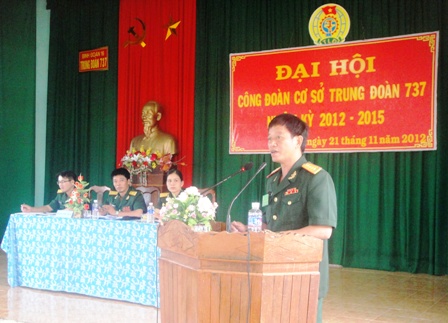 ĐẠI HỘI CÔNG ĐOÀN CƠ SỞ TRUNG ĐOÀN 737 LẦN THỨ V, NHIỆM KỲ 2012 – 2015